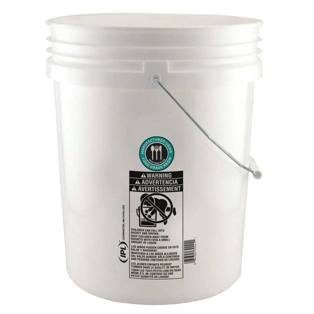 5 gal. 70 mil Food Grade Bucket White ( 2 pack)
