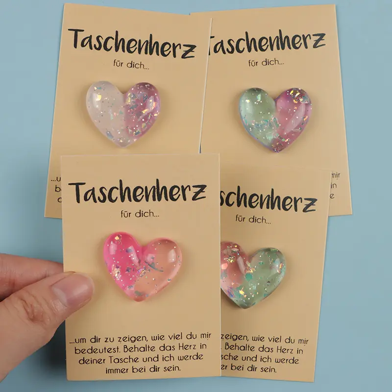 4pcs Heart Pocket Hug Token Cards, Love And Life, Miss You, Love You Gift, Thoughtful Gift, Love Token, Christmas Gift, Valentine Gift
