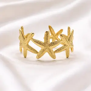 Gold Starfish Faith Cuff Bracelet Gold Waterproof – Mom Beauty Love