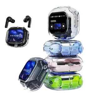 Wireless Bluetooth compatible earphones, smart touch color LCD screen, TWS earbuds, HIFI noise cancelling stereo earphones