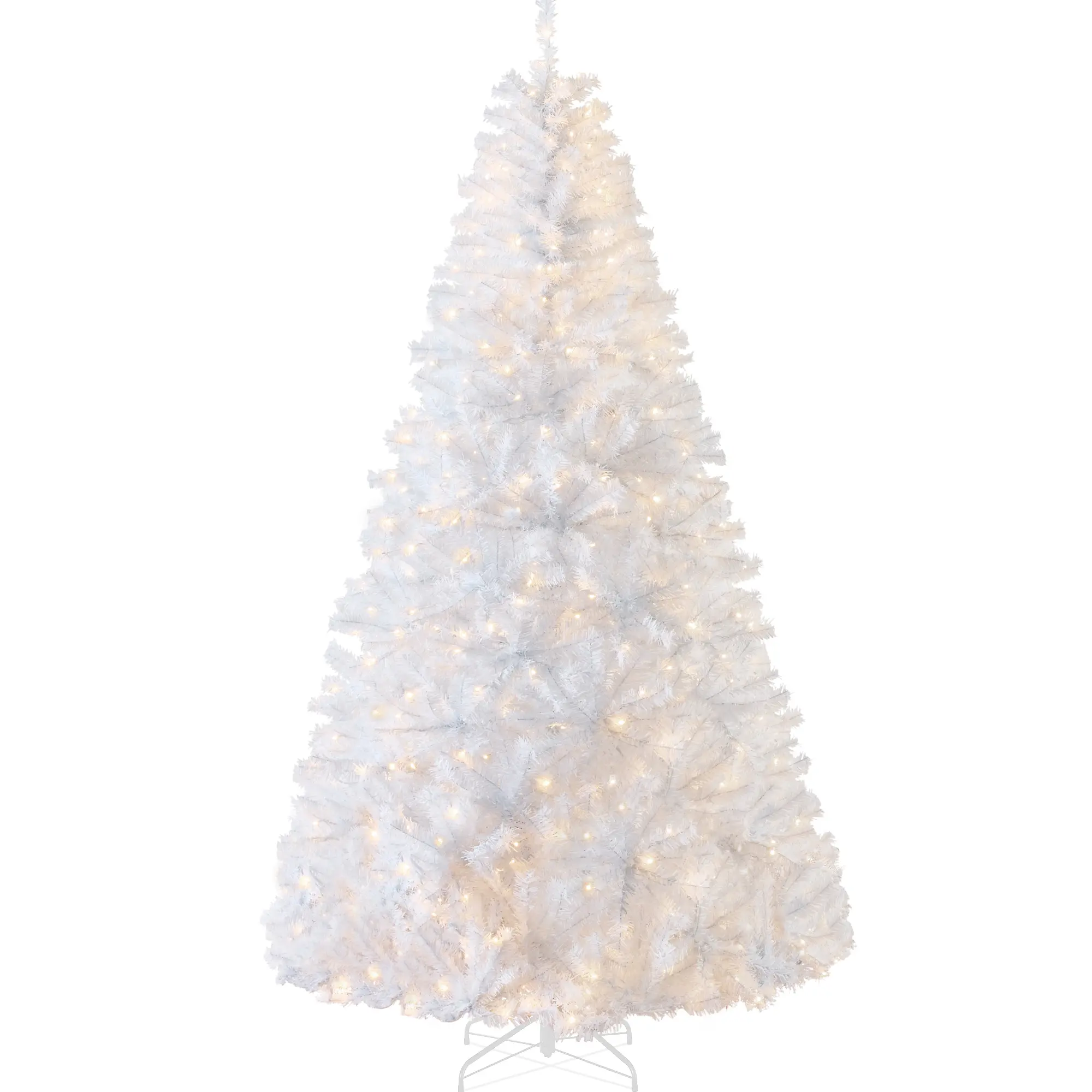 Best Choice Products Pre-Lit Artificial Christmas Tree – LED or Incandescent Lights, Metal Stand, Multiple Colors & Sizes (4.5–12ft)