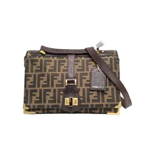 Pre-owned FENDI leather Tote Bags 【DIZ】 Vintage Canvas Second hand FF Crossbody P216143982