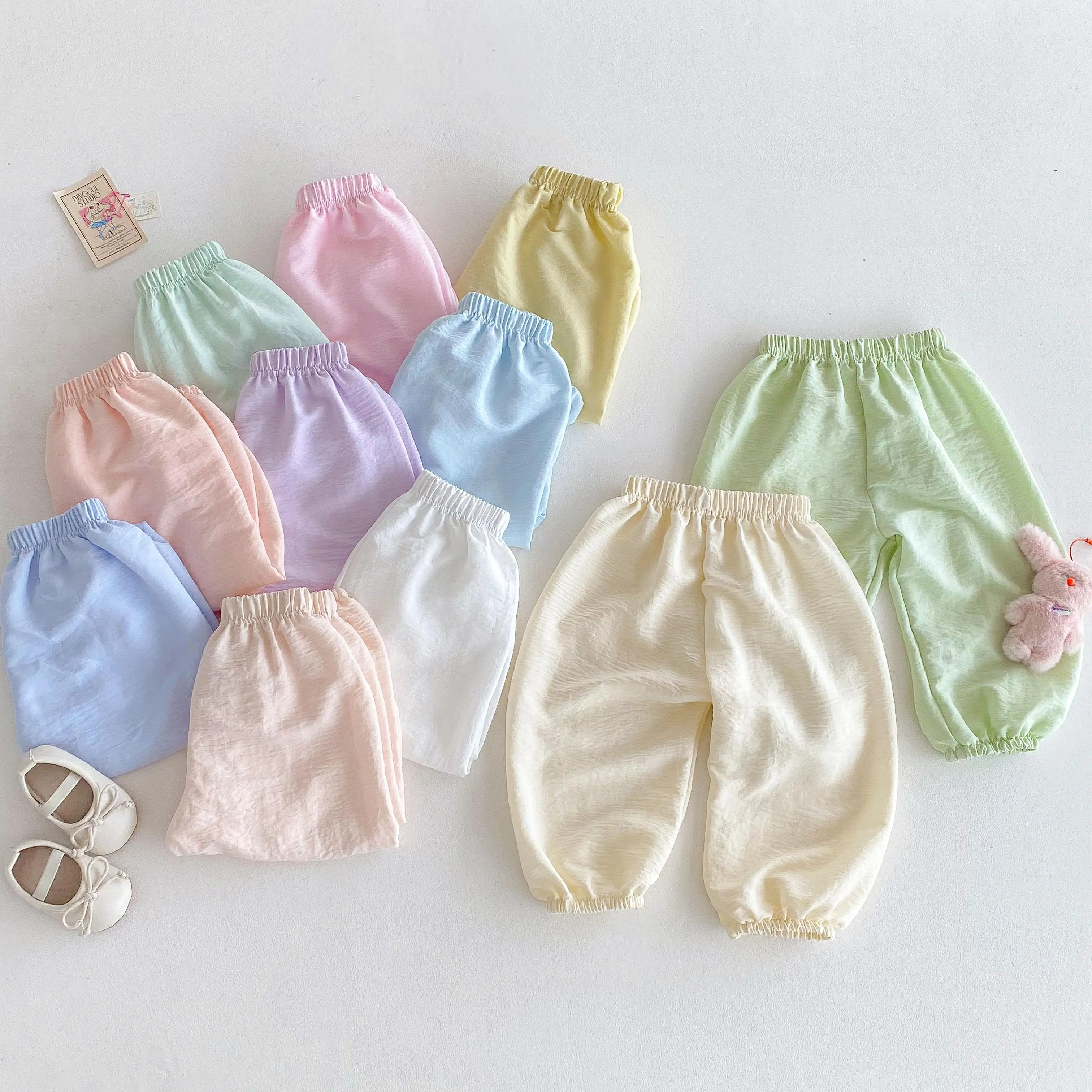 Solid Color All-match Pants For 0-6Age Boys And Girls Thin Casual Loose Simple Trousers Summer Clothes Kids New Sports Pants