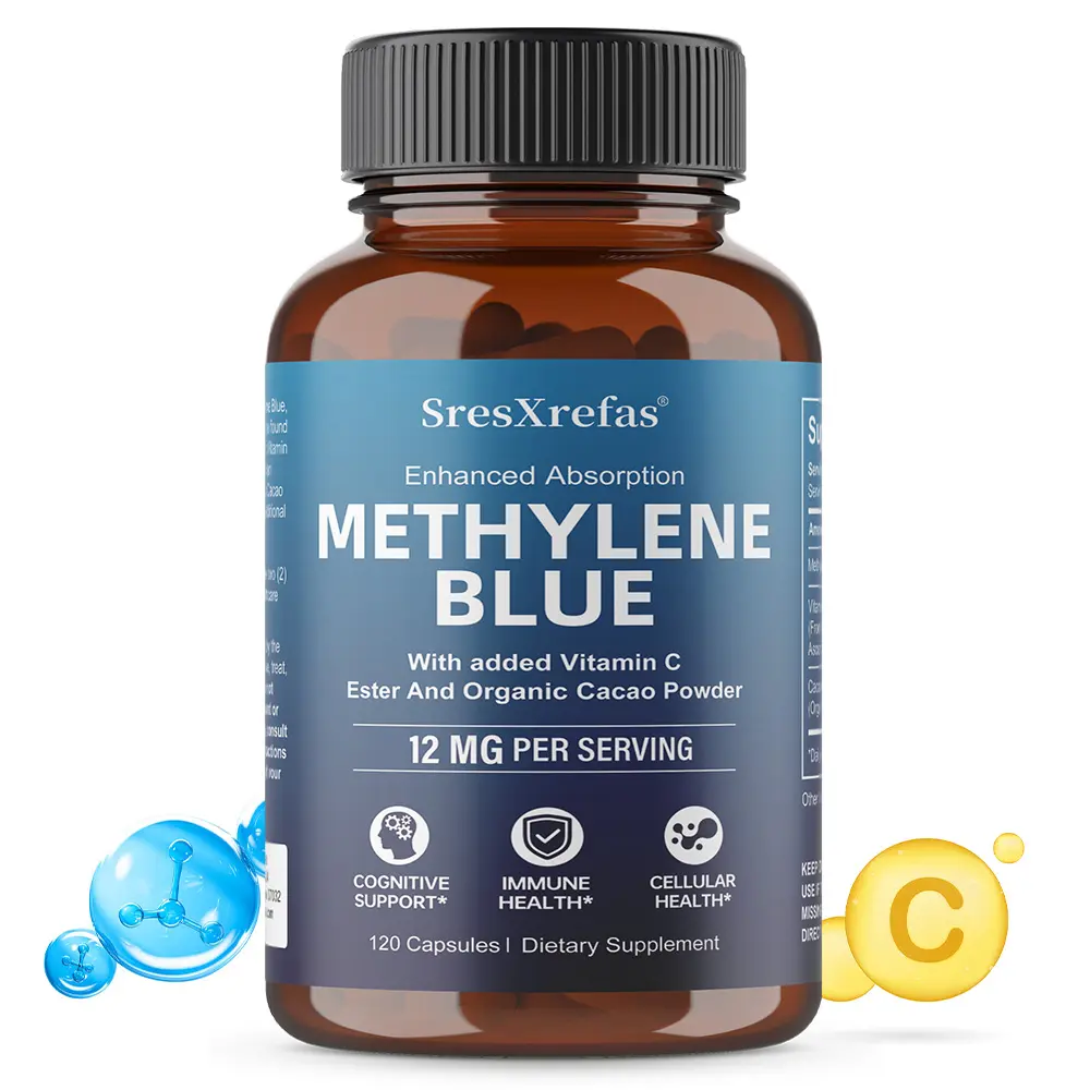 Methyleneblue Health Supplements - Supports brain cognition, concentration, and cellular health. 120 Capsules