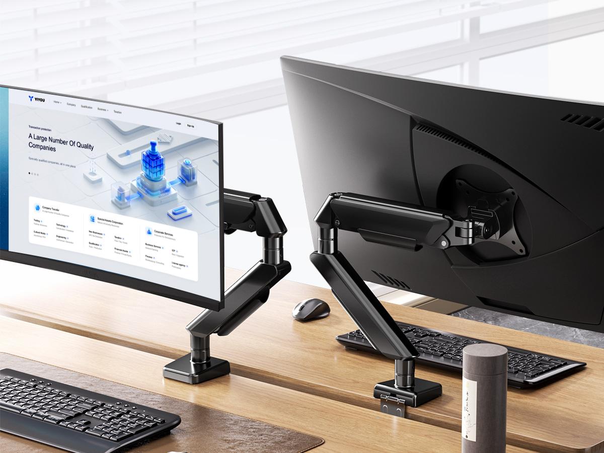 Monitor Stand for Desk, Adjustable Height Computer Monitor Riser, Aluminum Desktop Stand for Laptop, PC, iMac, Ergonomic Screen Stand, Space Saving