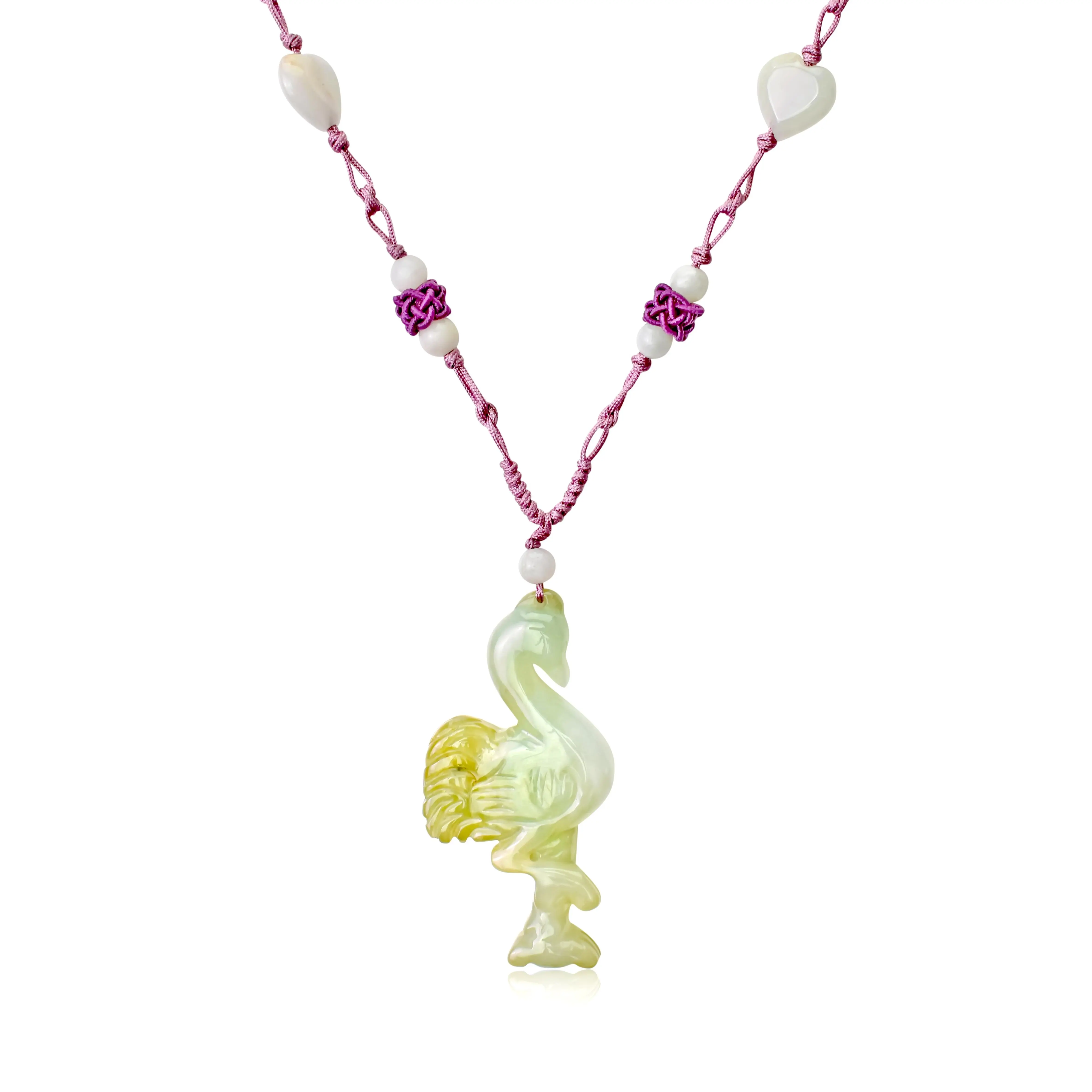 Add a Tropical Flair to Your Wardrobe with the Flamingo Jade Necklace