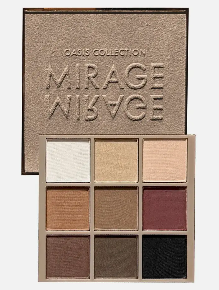 FARMASI Oasis Collection Mirage Makeup Eyeshadow Palette, Talc-Free 9-Shades Blendable Matte, Long-Lasting Skin-Friendly Formula, 0.28 oz
