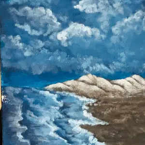 The shore. Acrylic painting 12x16