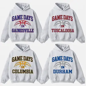 College Basketball Game Days In Your City Hoodie – Ash Grey, Custom Your Team, Game Day Shirt, Perfect for Casual Wear, College Outfit, Menswear & Womenswear
