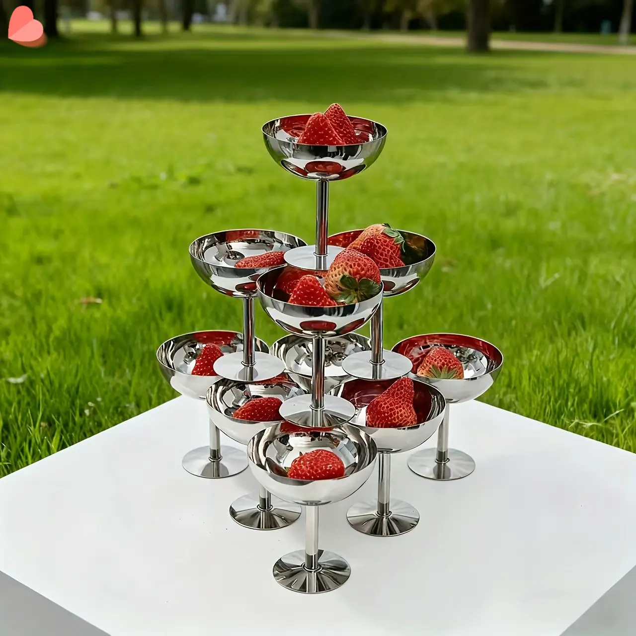 [Elegant Goblet] 4pcs Goblet, Elegant Stainless Steel Ice Cream Cup, Dessert Bowl, Dessert Cup, 6.09oz, for Pudding, Mousse, Fruit Salad, Home, Restaurant, Hotel Party Use, Kitchen Cutlery Set, Dishwasher Available, Silvery, 4 Piece Set, High Foot