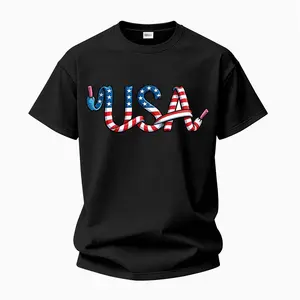 Men's USA Graphic Print Cotton Short Sleeve T-Shirt, Classic Crew Neck Casual Tee, Lightweight Breathable Comfortable Top for Summer Daily Wear, Gym, Travel, Beach, Streetwear