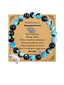 1PC Wisdom Hippo Bracelet - Passionate and Energetic, Gifts That Amaze, Make a Splash This Christmas/Birthday Gift/Graduation Gift/Valentine's Day - for Daughter Son Sister Nephew BFF & Parents