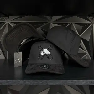 Edipo flechas SnapBack hat-black suede visor