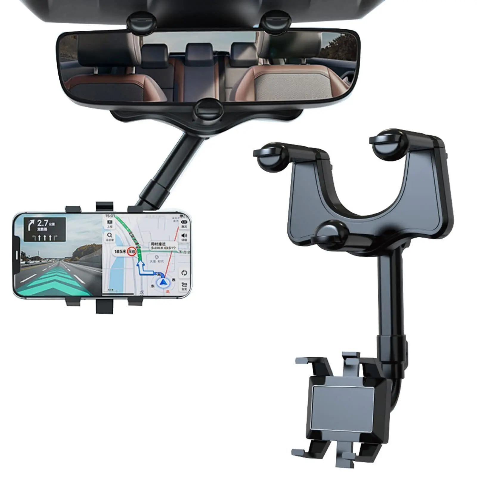 360° Rotatable Retractable Car Phone Holder - Universal Rearview Mirror Car Phone Mount, Car Accessories, Auto Parts Accessories