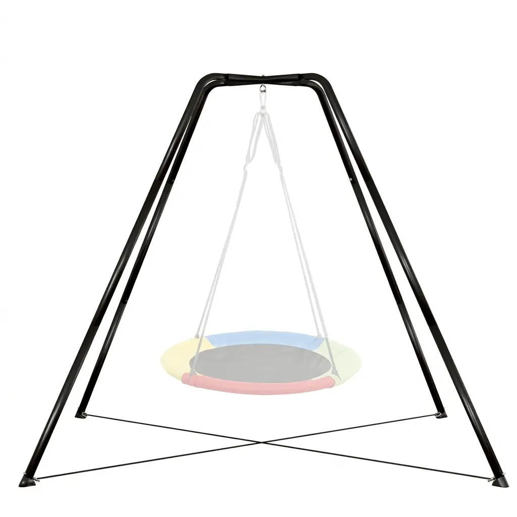 Swing Stand for Kids, 330LBS Heavy Duty Metal Swings Frame for Backyard Indoor, outdoor play Anti-Rust and All Weather Resistance, Saucer Swing -NOT Included Black Playground Equipment