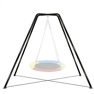 Swing Stand for Kids, 330LBS Heavy Duty Metal Swings Frame for Backyard Indoor, outdoor play Anti-Rust and All Weather Resistance, Saucer Swing -NOT Included Black
