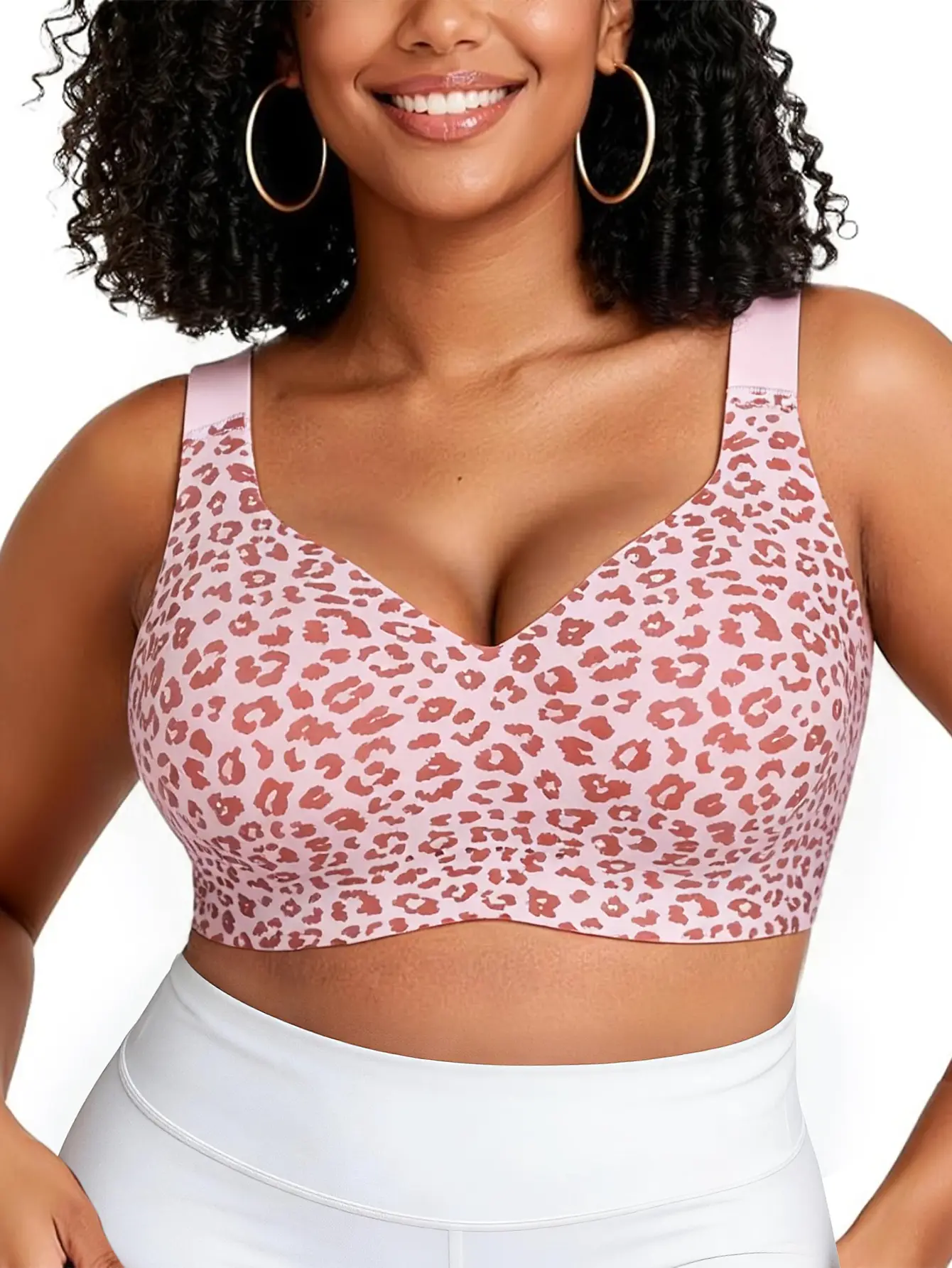 Mimilemon S-3XL Women Jelly Bras No Underwire Scalloped V Neck Push Up Bra All-day Support Buttery Soft Tshirt Bra Seamless Full Coverage Everyday Bras