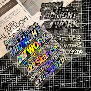 5PCS/SET Wangan Midnight Racing laser effect sticker set, Hologram stickers suitable for car corner windows, bumpers, motorcycles, electric vehicles, helmets. Waterproof, durable, easy to stick. Speed Hunter car body outdoor decoration stickers