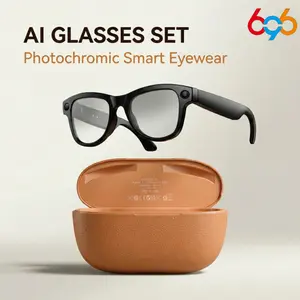 M02 Ultra AI Smart Glasses with Video, 8MP Camera, Dual-Mic Noise Reduction, Music Calling, AI Voice Assistant and Outdoor Photochromic Sunglasses with Cameras