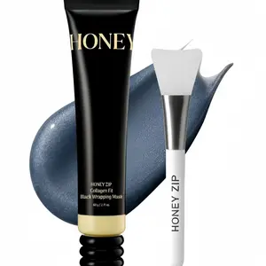 Black Collagen Wrapping Mask, Hydrating andFirming Peel Off Facial Treatment with HyaluronicAcid, Lightweight Formula for All Skin Types, Deep Pore Cleansing Black PeelMask For Clogged Oily Combination Skin