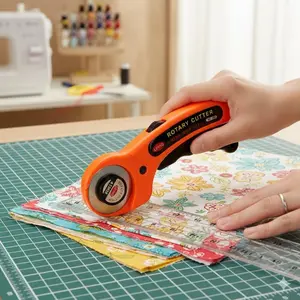 Professional Rotary Cutter Set: Tungsten Steel Blades with Magnetic Quick-Change System and Safety Lock for Fabric, Leather, Wallpaper, and DIY Crafts. Durable and Precise Cutting Tools for Home and Professional Use.