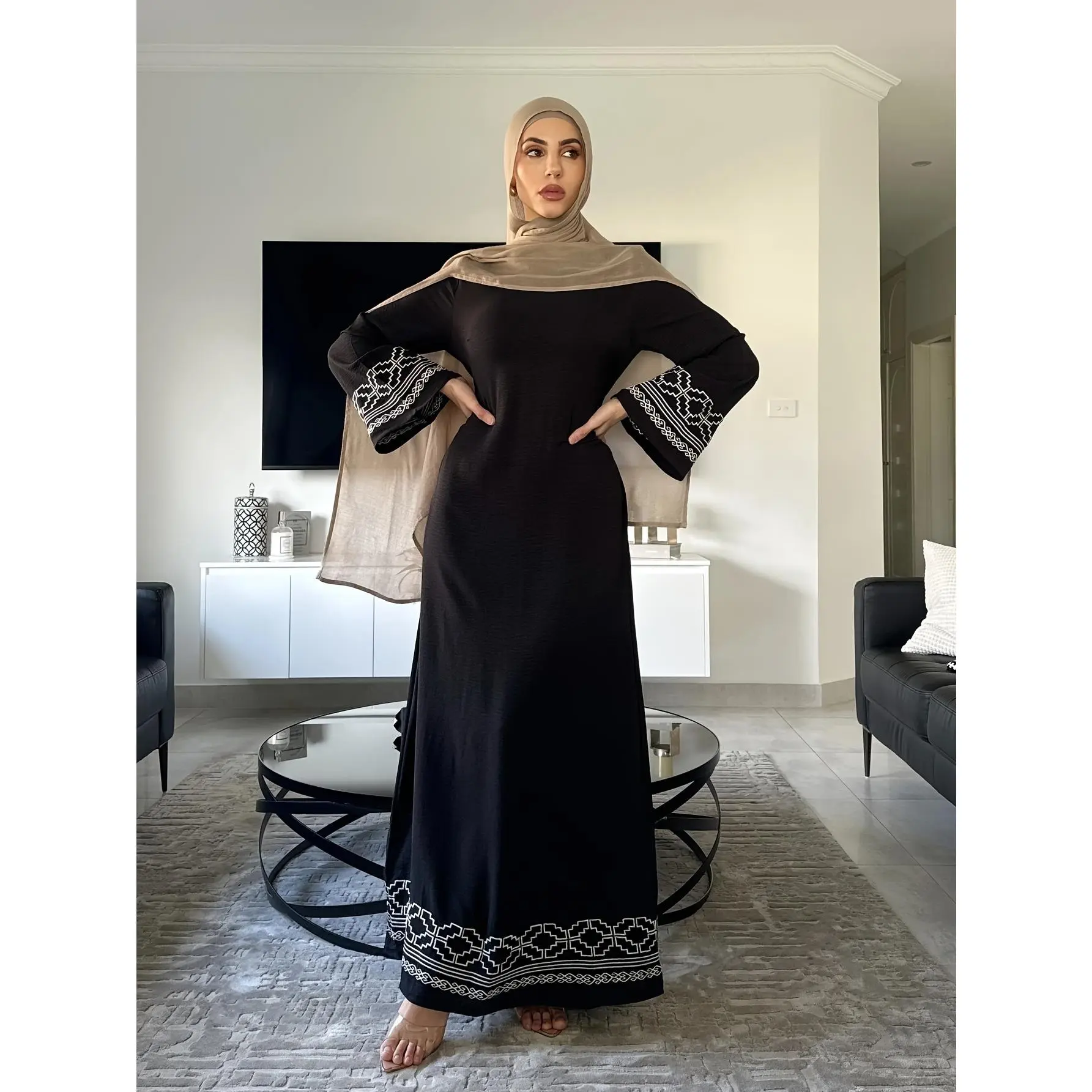 Middle Eastern Floral Embroidered Midi Dress for Women - Dubai Turkish Muslim Burqa Abaya, Elegant Arabic Style Clothing (Circle Cut) - TikTok Shop Middle Eastern Floral Embroidered Midi Dress for Women - Dubai Turkish Muslim Burqa Abaya, Elegant Arabic Style Clothing (Circle Cut) - TikTok Shop