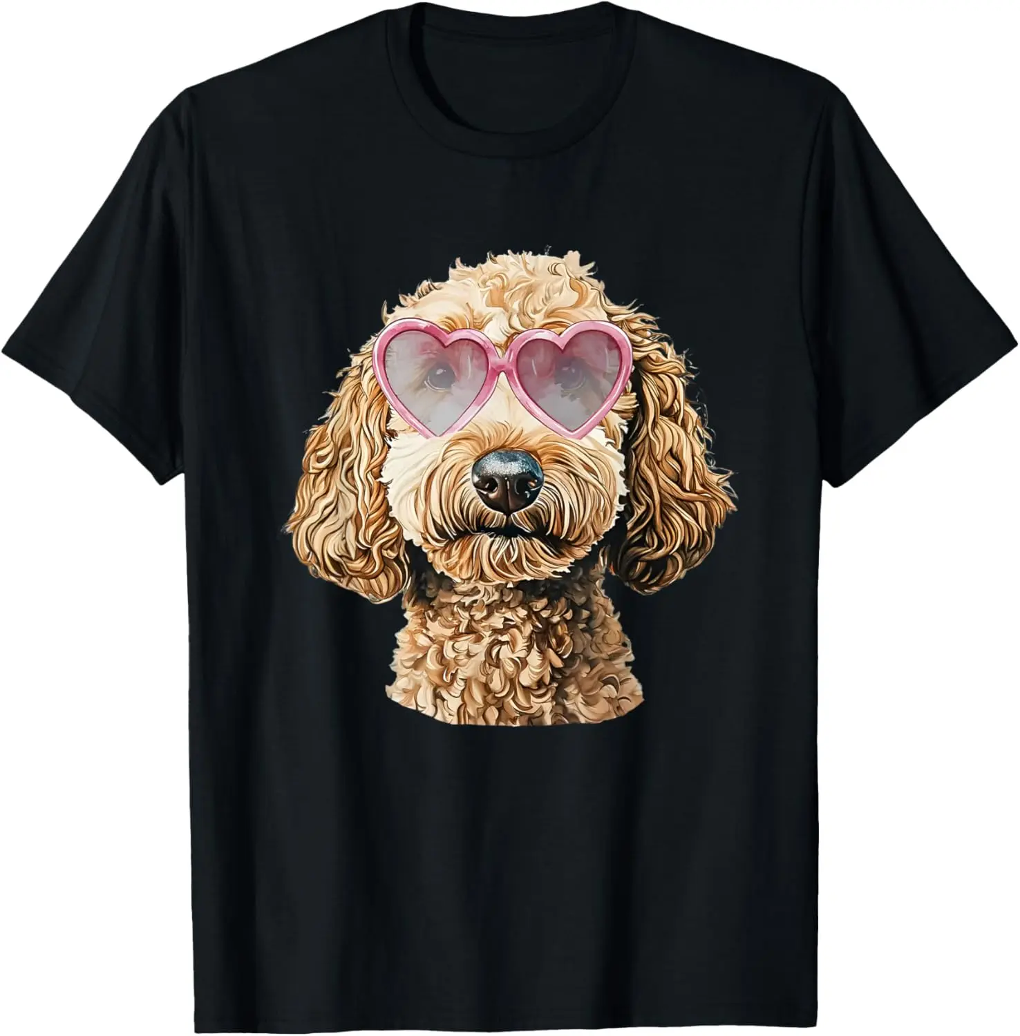 Goldendoodle Coquette Valentines Day Golden Doodle T-Shirt Pure Cotton Graphic Tees Menswear Top: Gifts for Men & Women