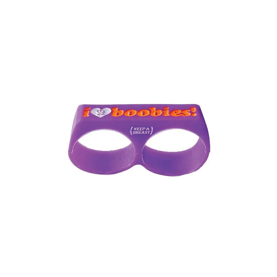 i love boobies! Purple Two-Finger Ring
