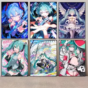 M-MIKU-ED Poster Cute Cartoon Print Contemporary Aesthetic PP Paper Art Minimalist Wall Decor for Modern Home Creative Spaces