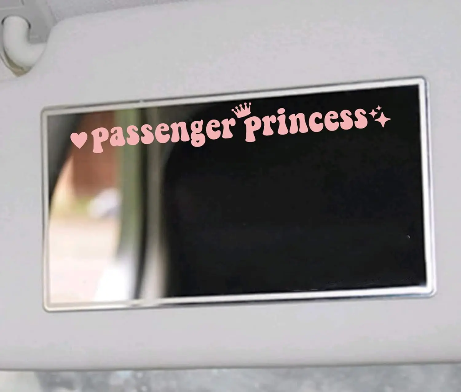 “Passenger Princess” Vinyl Car Sticker – 6″ Funny Decal for Rearview Mirrors & Windows, Pink