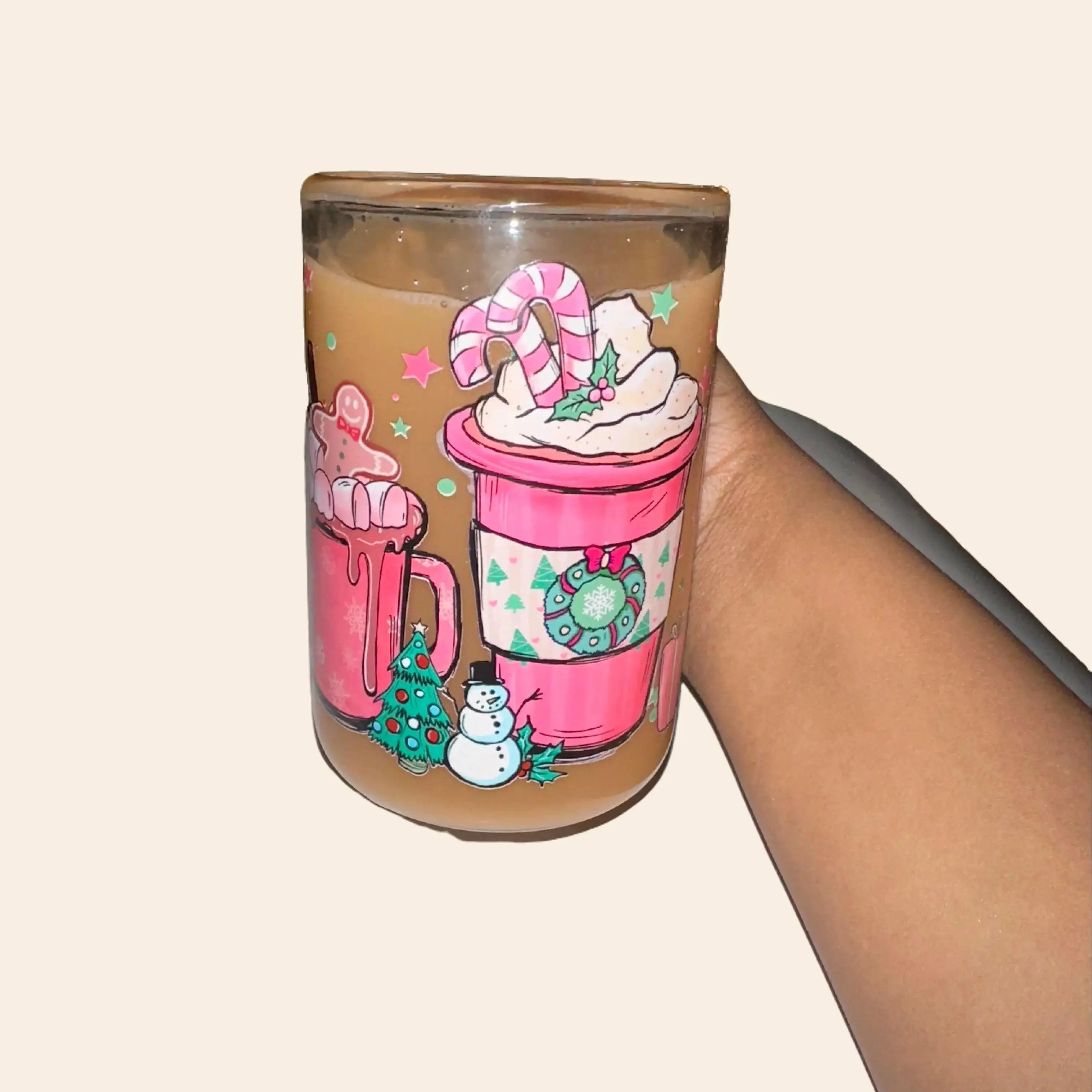 Hot Cocoa Snowglobe Mug - Durable Christmas Drink Mug - Reusable, Drinkware Drinkware Reusable Washable