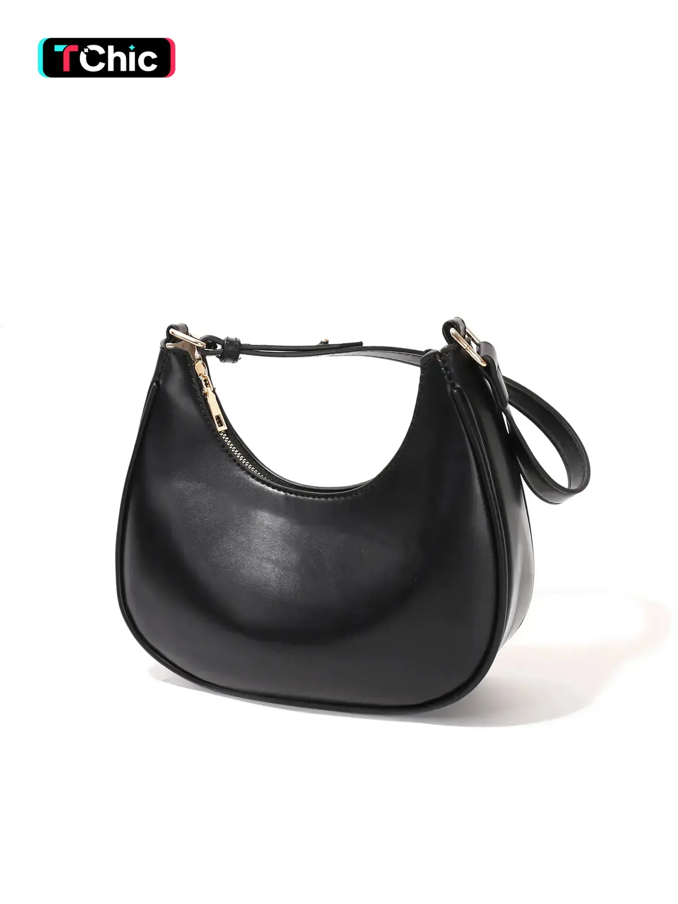 Women's Simple Style Plain Color Moon-Shaped Shoulder Bag, Casual Trendy Novelty PU Leather Handheld Bag Purse, Fashionable Hobo Bag for Daily Use, Crescent Bag, Handbag Shoulder Purse