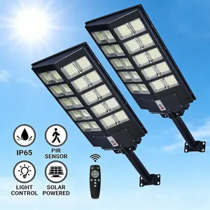 2pcs Solar Parking Lot Light Solar Street Light Outdoor with Motion Sensor IP65 Waterproof Commercial Lighting Adjustable Angle Remote Control