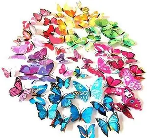 72 PCS 6 Colors Removable 3D DIY Beautiful Butterfly Wall Decals Colorful Butterflies Art Decor Wall Stickers Murals