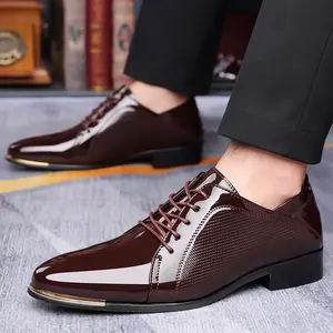 British Men's Shoes Business Formal Soft Suit 2024 Spring and Autumn Black Casual Leather Shoes Men's Versatile Work Trend Footwear Boy
