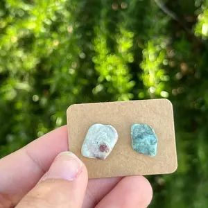 Larimar crystal chip earrings