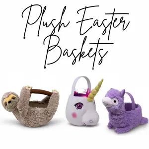 Medium Plush Easter Basket – Llama, Sloth, Unicorn