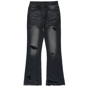 Brisbo Black Relaxed Stacked Flare Jean