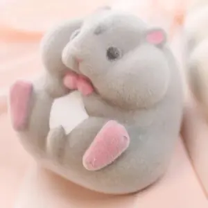 Japan YELL Gashapon Toys Cute Fatty Milky Soft Hamster Flocking Plush Dolls Squeeze Anti Stress Relief Squishy Collect Ornaments