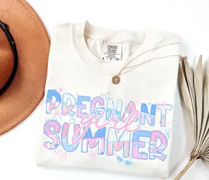 Comfort Colors® Pregnant Girl Summer Tee Pregnancy Reveal Tee Pregnancy Announcement New Mom Shirt Baby Shower Gift Expecting Mom Top