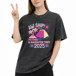 Unisex Aircraft Carrier Travel Tee – Loose Fit, Black Casual Short Sleeve for Family Trips