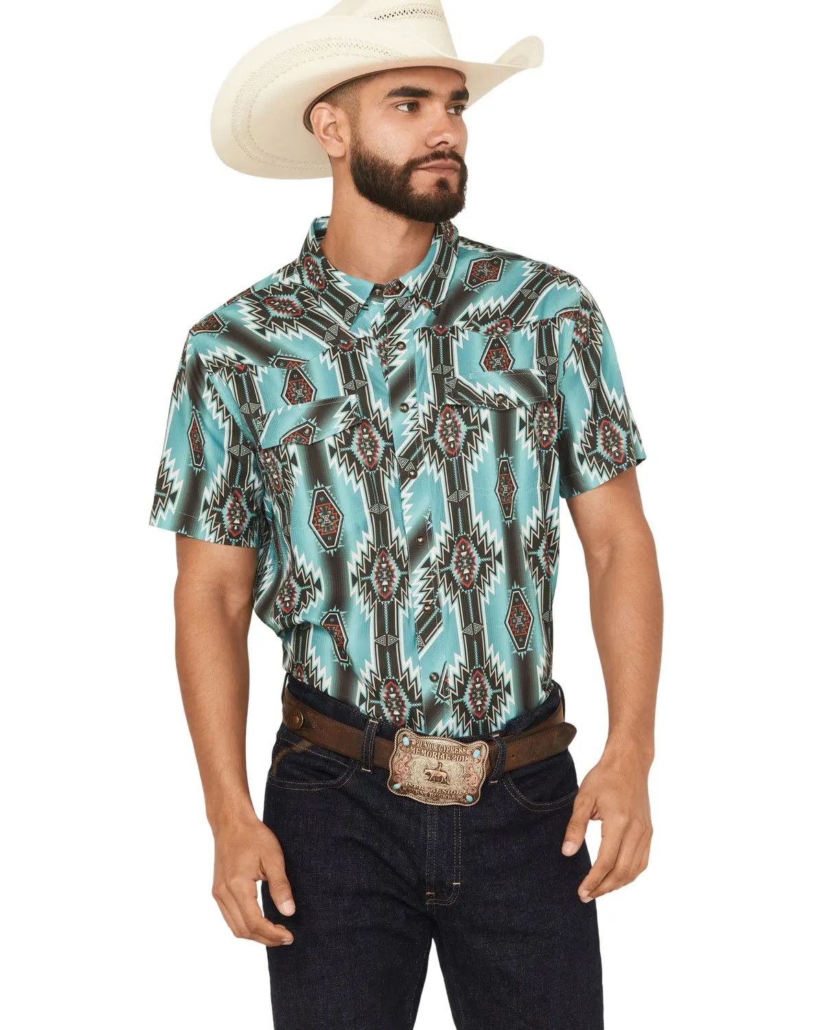 Rock & Roll Denim Men's And Men'S Boot Barn Tek Southwestern Short Sleeve - Bmn3s07477