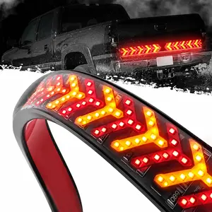 Fishbone Shaped LED Tailgate Light Bar | 60-Inch LED Tailgate Lights, IP67 Waterproof, Red & Amber Bright Turn Signal Running Lamp | LED Strip Lights Bar for Pickup Trailer SUV RV, Universal Car Accessories