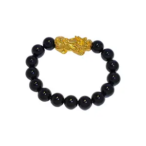 RELLY-JEWELRY (SS003) Fashion Trends for Women or Men Bracelets with  Dragon Bead and Black Beads
