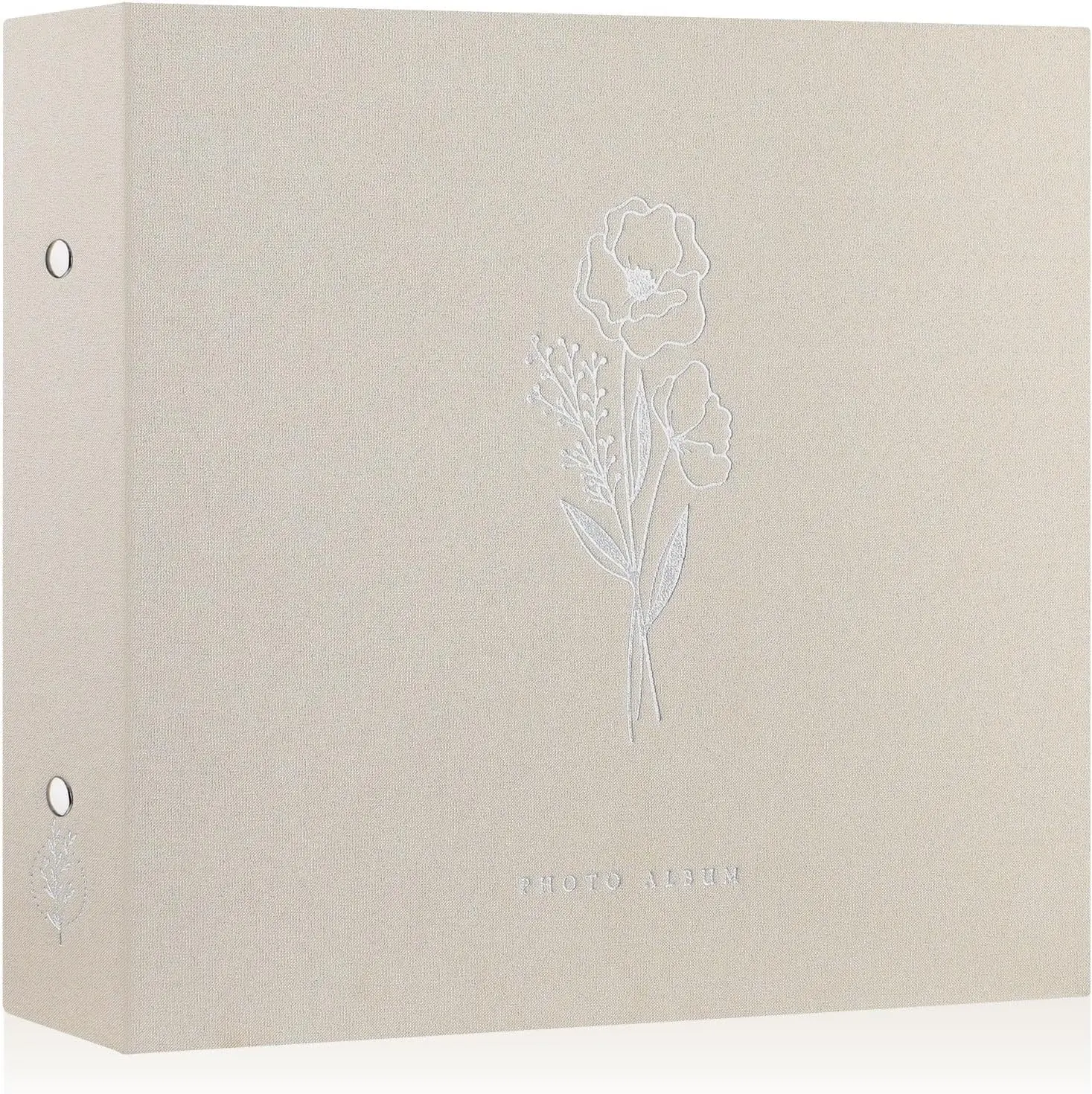 12x12 inch Scrapbook Photo Album, Linen Cover Archival Acid Free Top Load 3 Ring Binder Folder Photo Book 12 x 12 with 30 Plastic Sleeves 60 Pages (Beige)