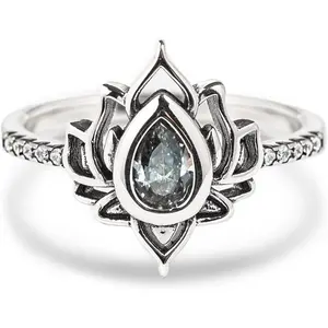 Lotus Promise Ring for Women, Silver Lotus Flower Ring, Empowering Dainty Ring for Girls, Jewelry Gifts for Women