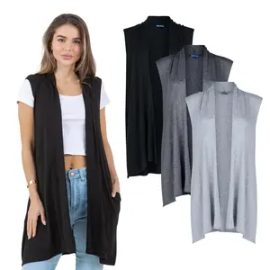 Azules 3-Pack Sleeveless Cardigan Vest (Straight Hem Pockets)