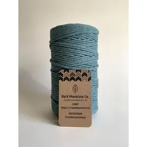 3mm 3 Ply Macrame Cord 3 Strand Twisted Cotton Craft Rope - Teal/Aqua/Turquoise Fiber Art String
