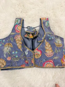 Crepe Viscose Position Print Designer Blouse