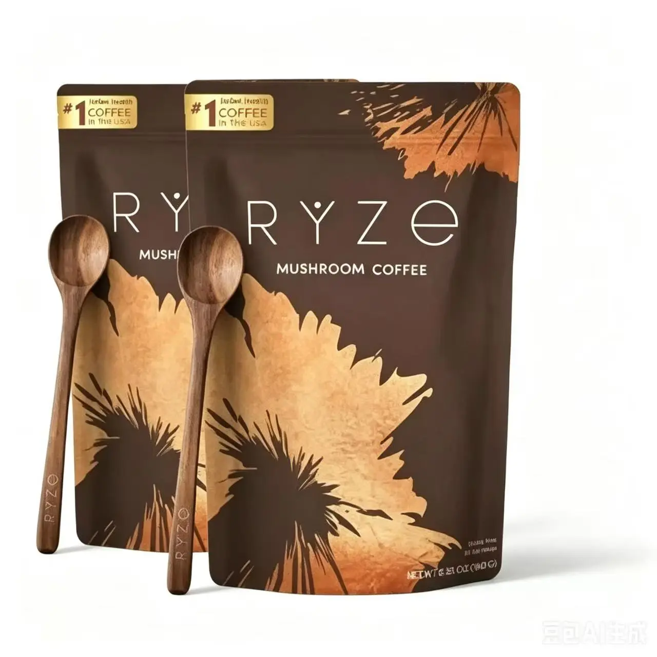 RYZE SUPERFOODS Mushroom Coffee Dark Roast, 6 Adaptogenic Mushrooms & Prebiotic Blend, Instant Coffee Supports Energy, Focus, Digestion & Immunity, Lions Mane & Turkey Tail, 30 Servings
